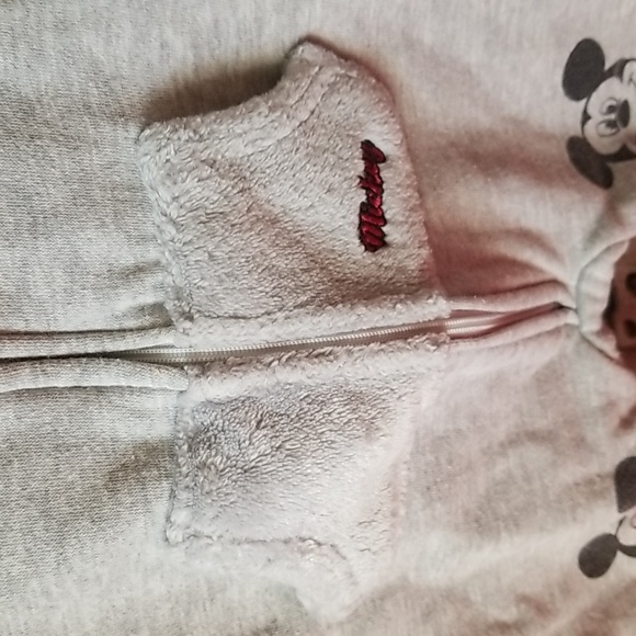 Disney Baby Mickey Mouse Grey Fleece Sleeper - Picture 2 of 5